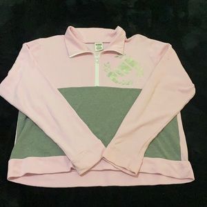 PINK Bundle with zip up crewneck, hoodie shirt, and t-shirt